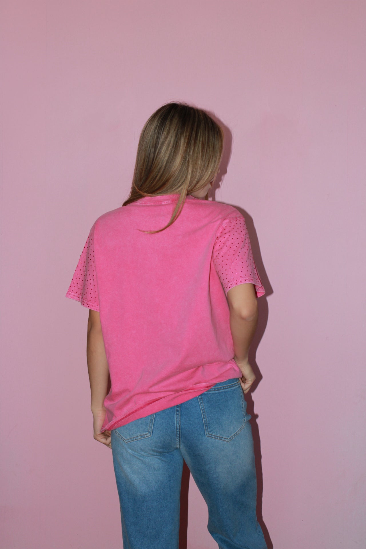 Camiseta rosa c brillos #11740