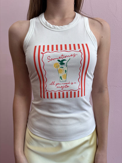Tank top blanco mojito #11880