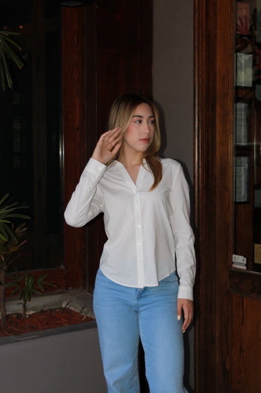 Camisa blanca tipo manta #11244