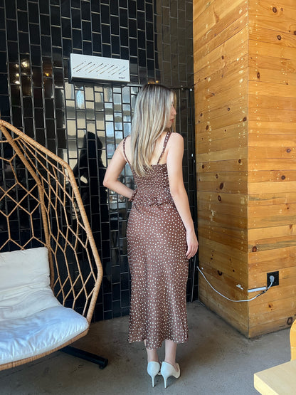 Conjunto por falda y Top café #11851￼