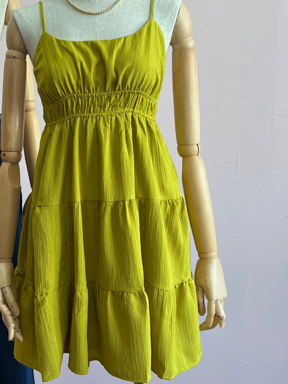 Vestido verde olivo, tipo a #11928￼