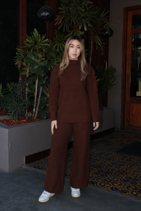 Conjunto de Pans café tejido #11540