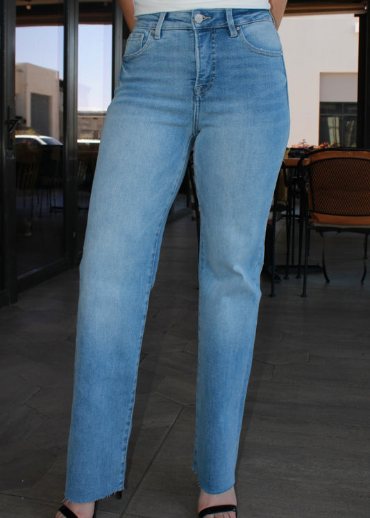 Jeans azul claros rectos sin bastilla #11302