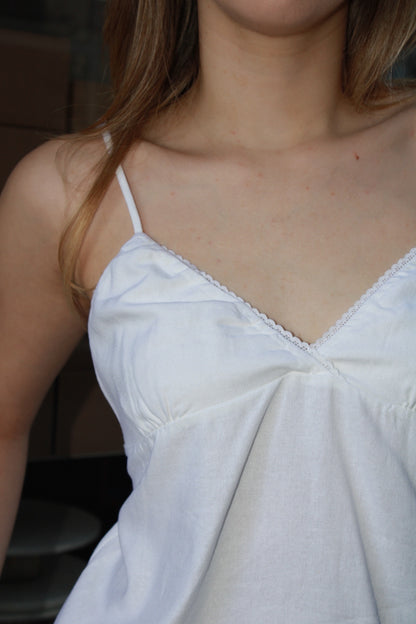 Blusa tirantes c encajito blanca #11107