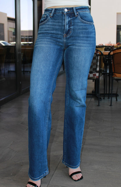 Jeans azul oscuro rectos #11301