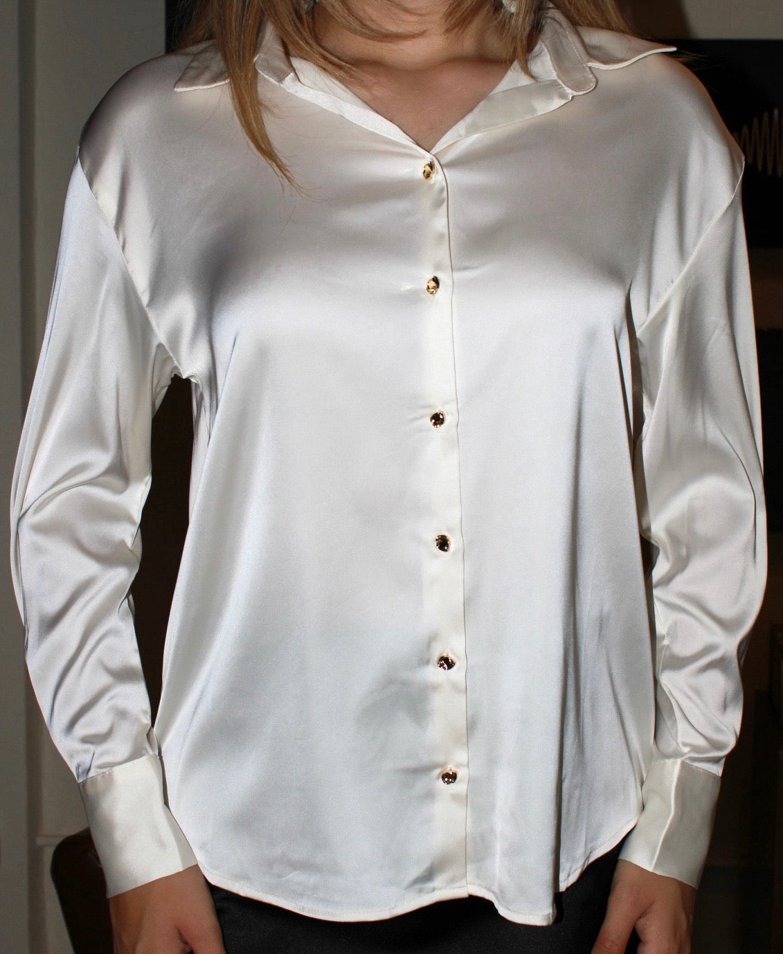 Camisa blanca, satinada#11418