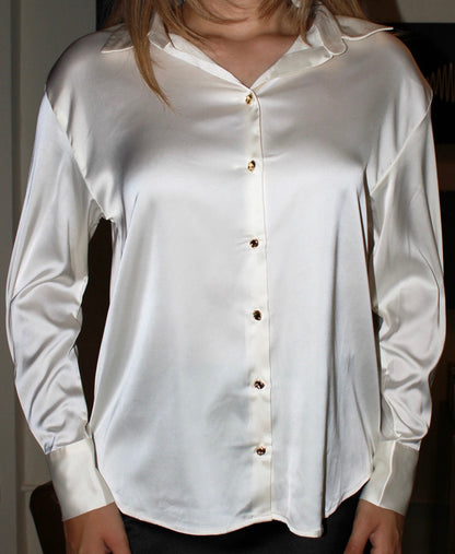 Camisa blanca, satinada#11418