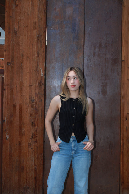 Chaleco negro con rayas #11134