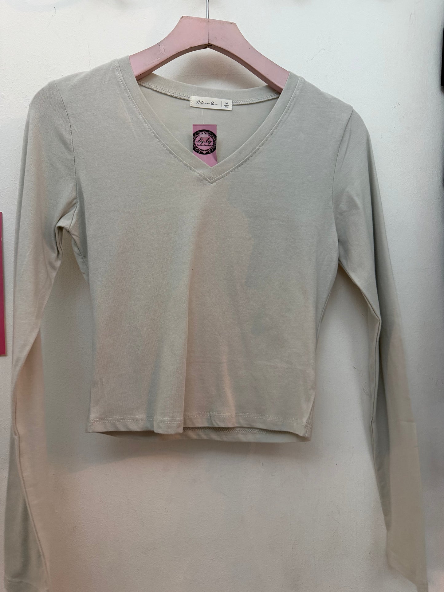 Básica, color, hueso, cuello V #11733￼