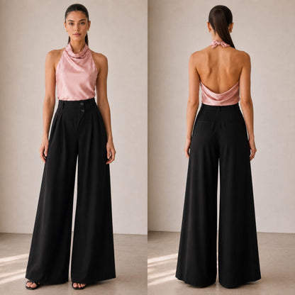 Pantalón de vestir negro #11947￼
