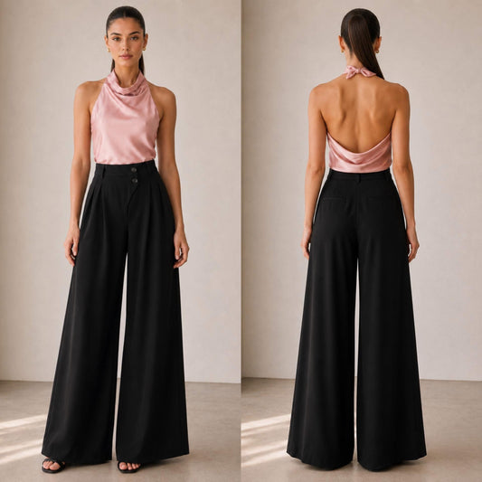 Pantalón de vestir negro #11947￼