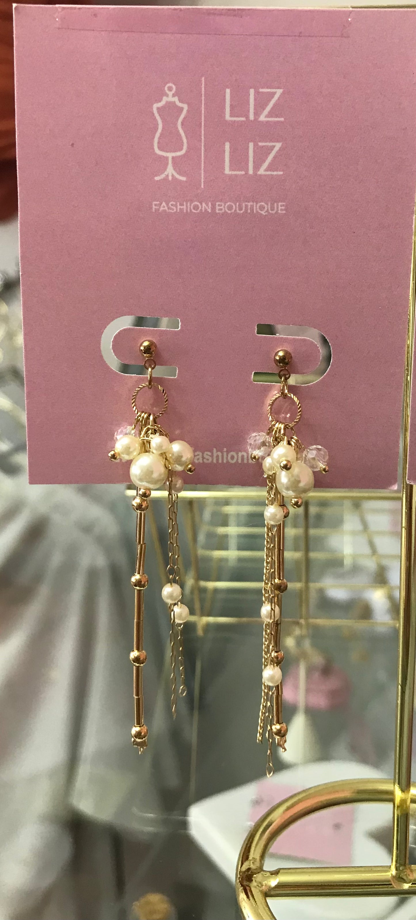 Aretes largos dorados #6A