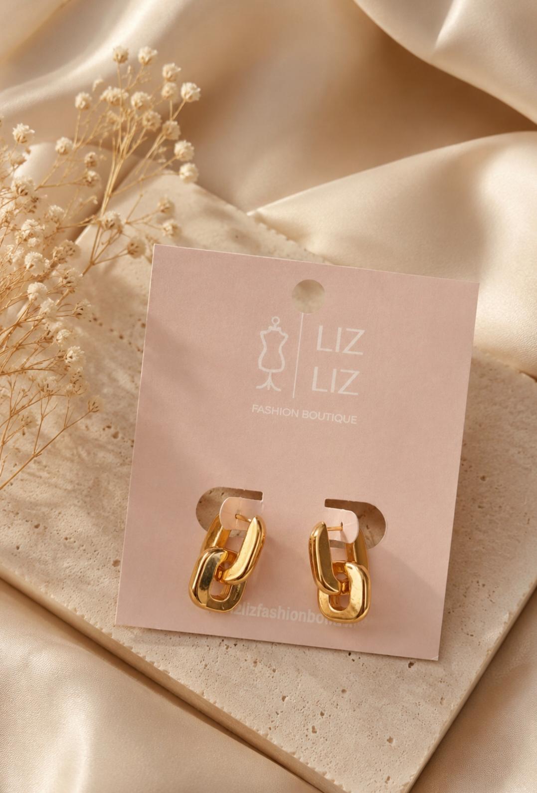 Aretes cadena dorados  #9A