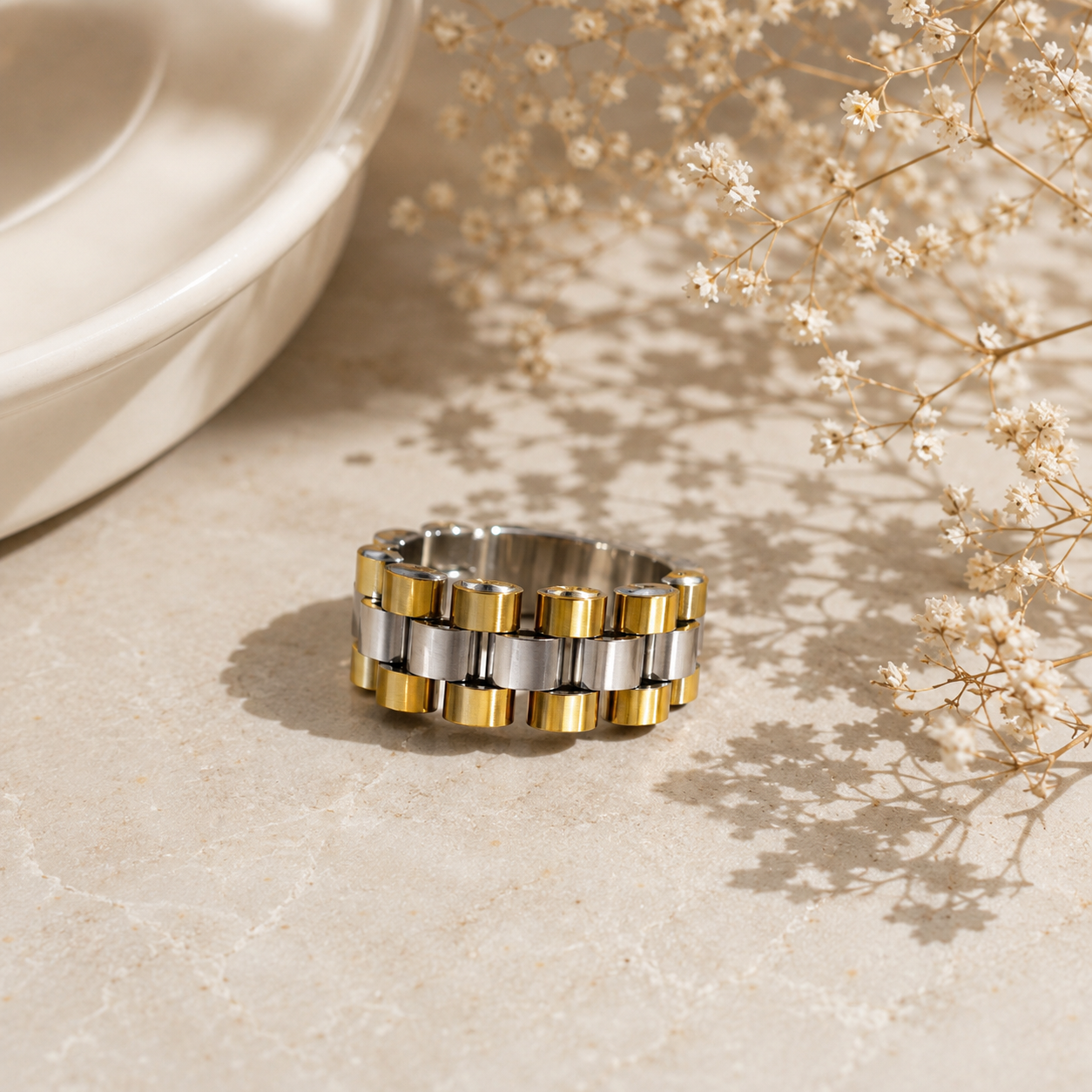 Anillo plata c dorado #37A