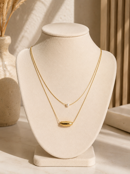 Collar dorado doble #57A