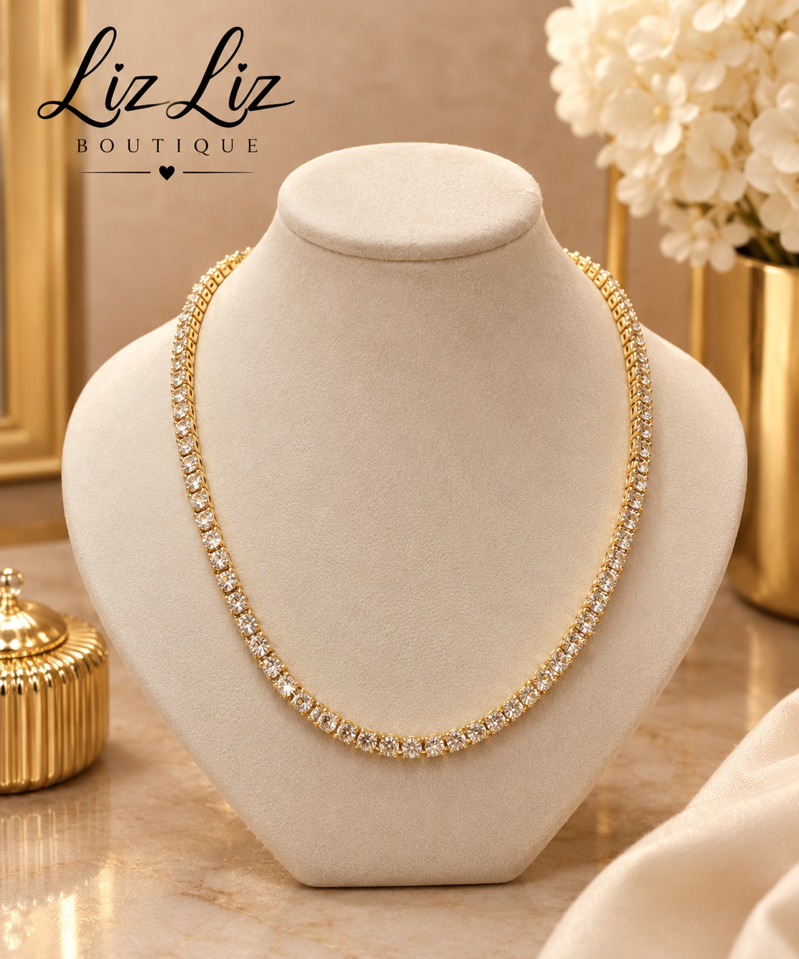 Collar dorado diamantes #94A