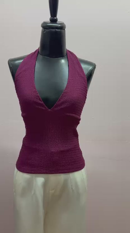 Top halter fucsia ￼#11915